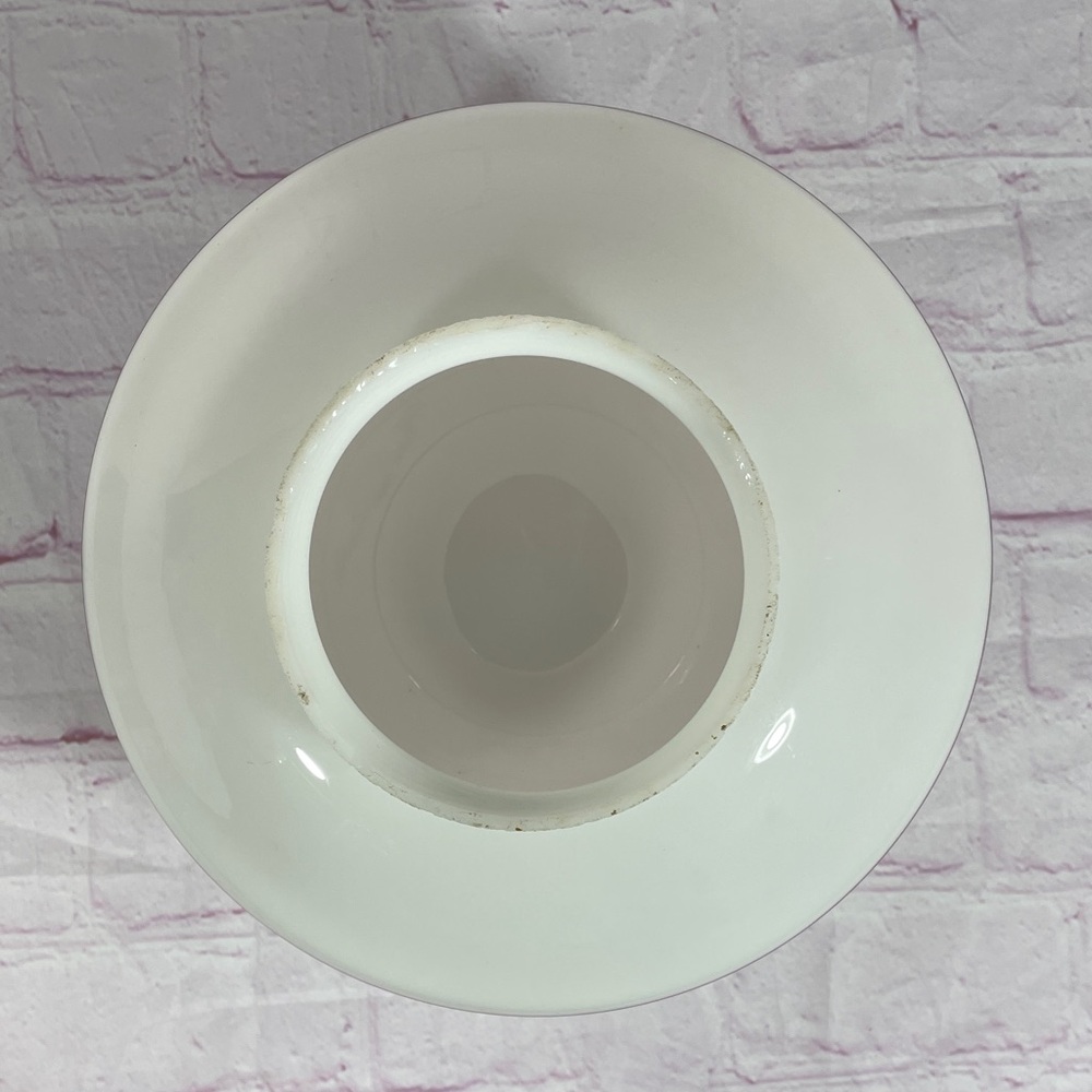 Vintage White Milk Glass Hand Painted Ceiling Light Shade - Picture 7 of 8